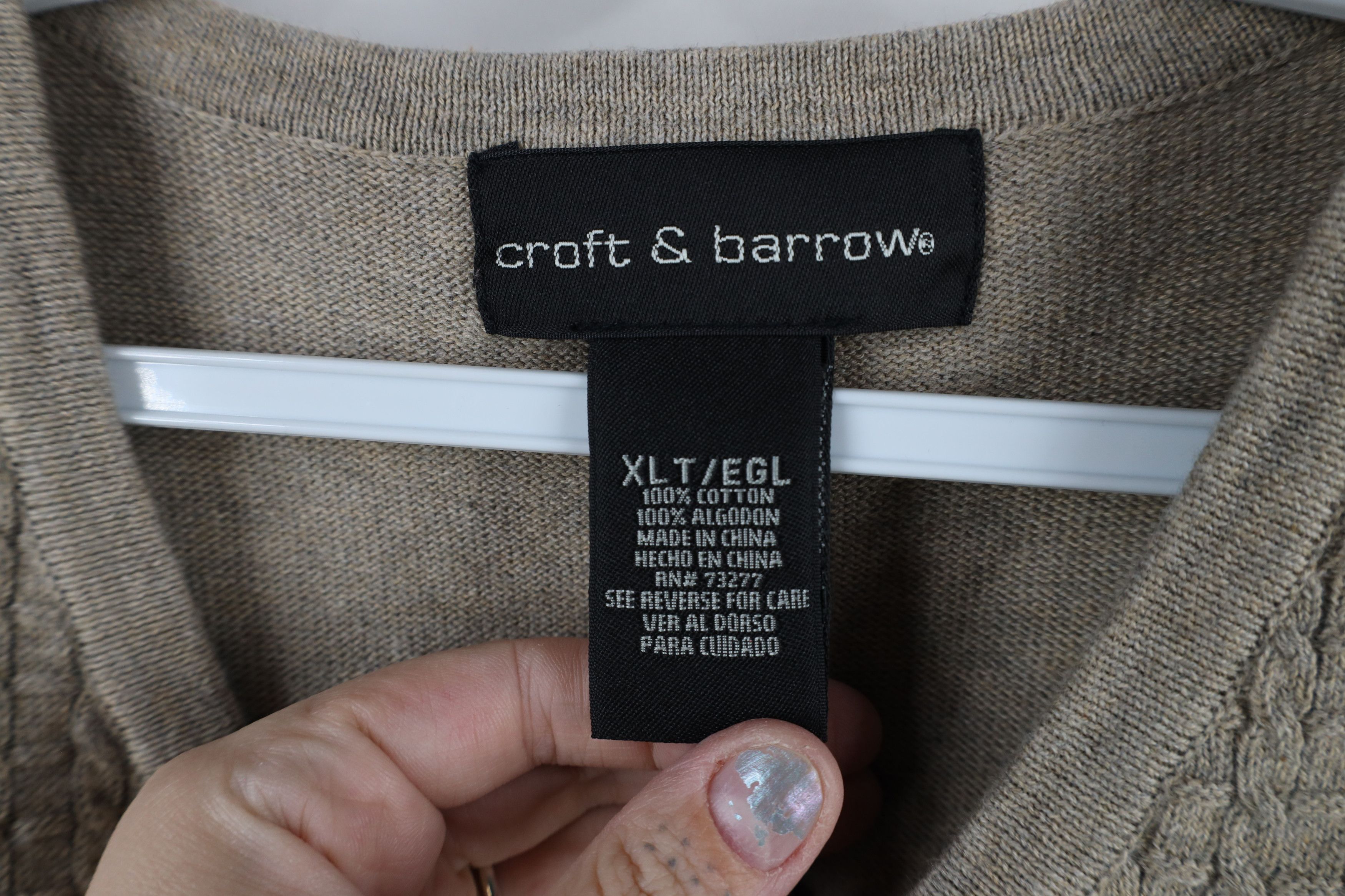 Vintage Vintage 90s Streetwear Cable Knit V-Neck Sweater Vest Beige Size US XL / EU 56 / 4 - 4 Thumbnail