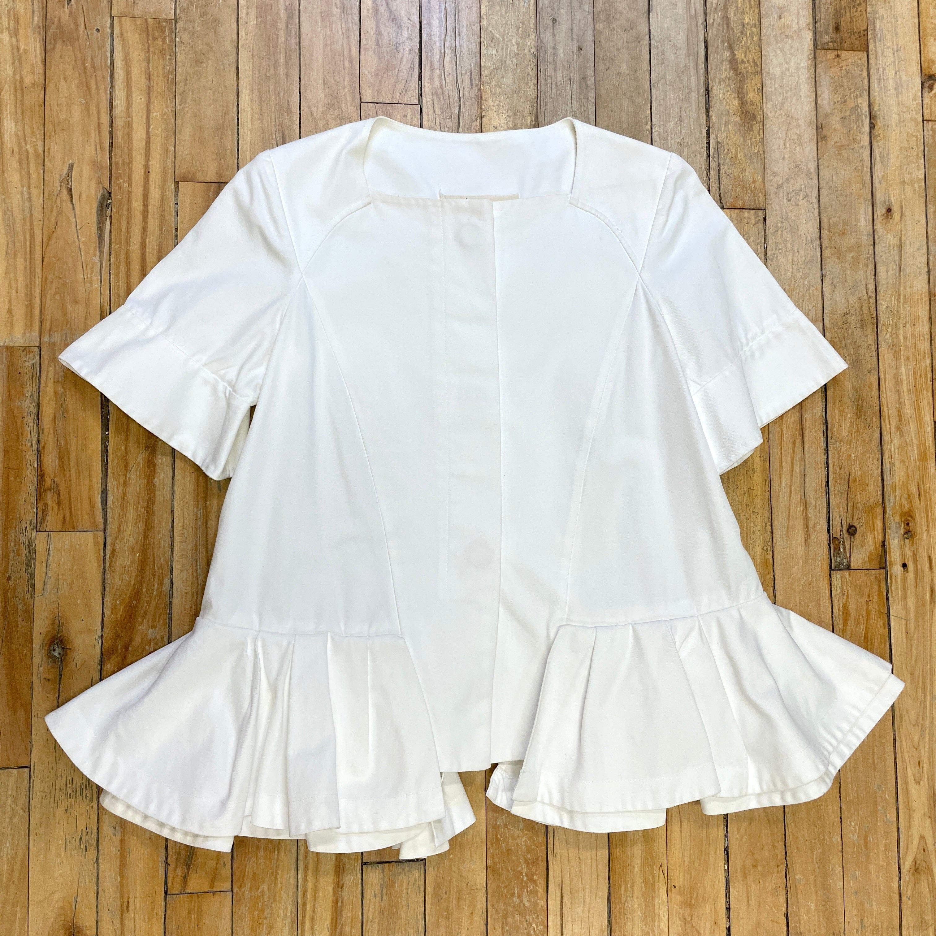 Marni Marni Spring ‘13 Vintage Designer Crisp White Peplum Top Size M Size M / US 6-8 / IT 42-44 - 6 Thumbnail