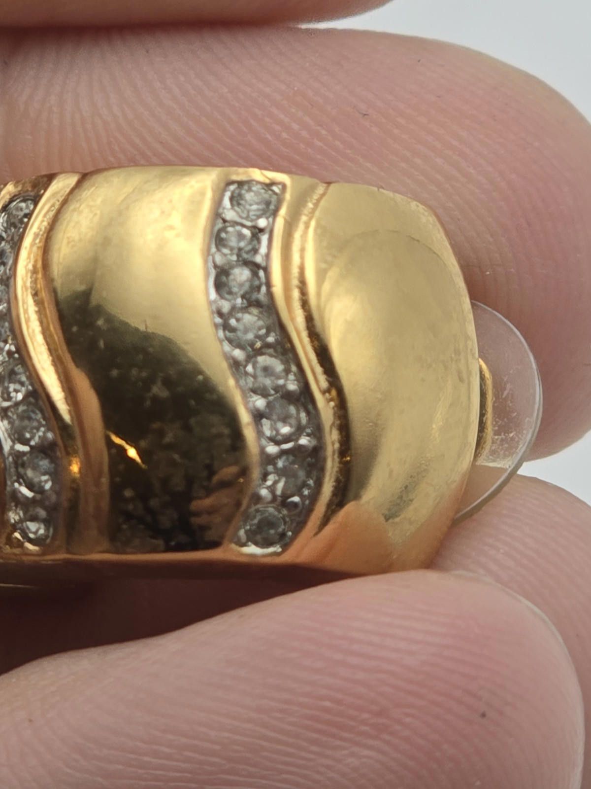 Givenchy Vintage Givenchy Paris NY Gold Tone Clip Earrings w Crystals Size ONE SIZE - 5 Thumbnail