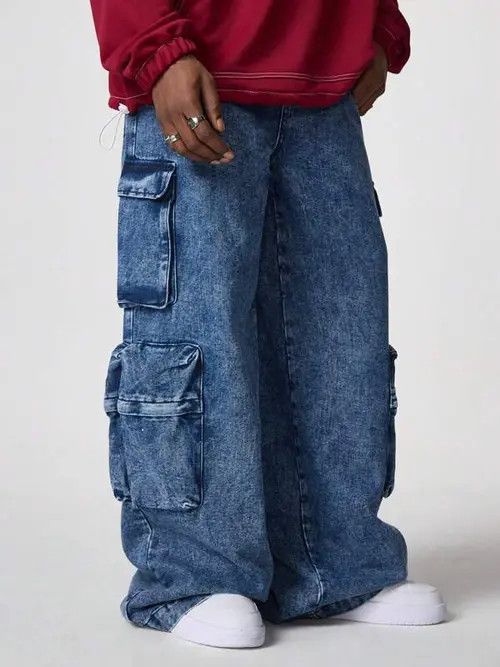 Designer × Japanese Brand × Vintage y2k baggy cargo hiphop Faded pants Size US 35 - 2 Thumbnail