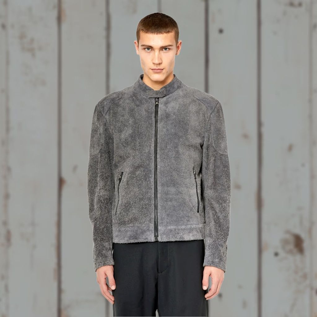 Diesel Diesel Suede Bike Jacket Cowhide Leather Made in Italy Size 50 Gray Men's Jacket, Biker Style, 50 (M/L) - NEW Size US M / EU 48-50 / 2 - 1 Thumbnail