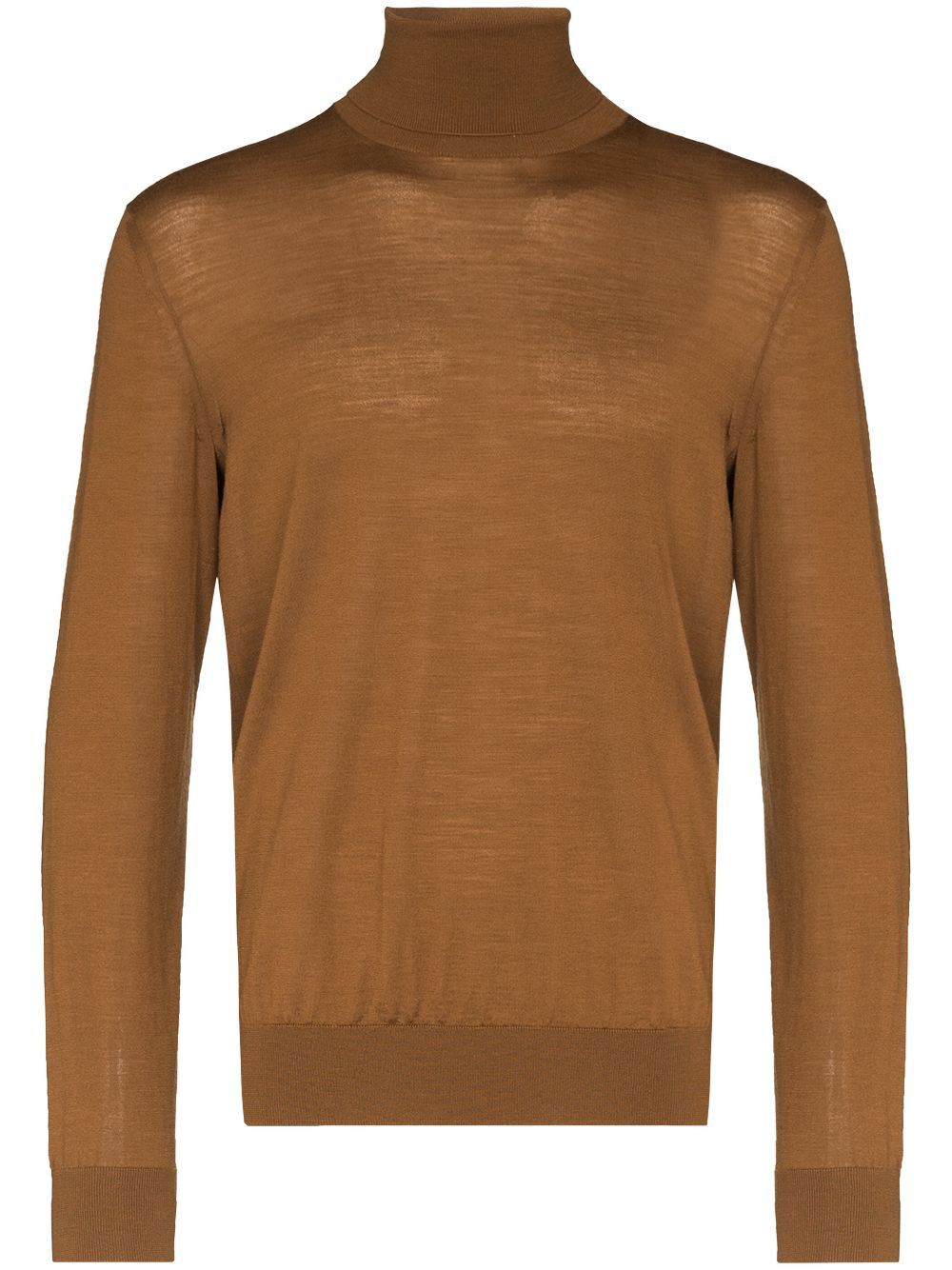 Ermenegildo Zegna Zegna Couture Brown Wool Roll Neck Jumper Size US S / EU 44-46 / 1 - 1 Thumbnail