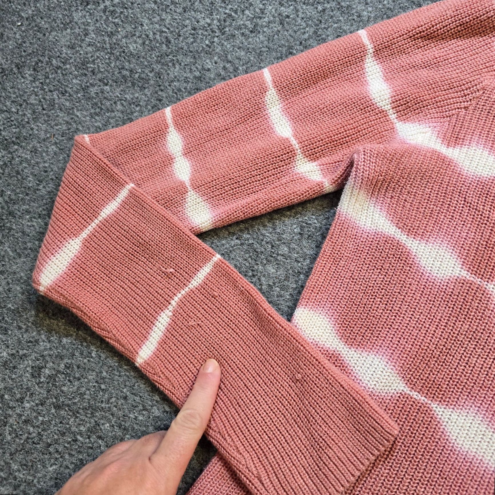 Vintage Knox Rose Sweater Women Size Large Pink Stripe Knit Open Back Boho Casual Career Size L / US 10 / IT 46 - 4 Thumbnail