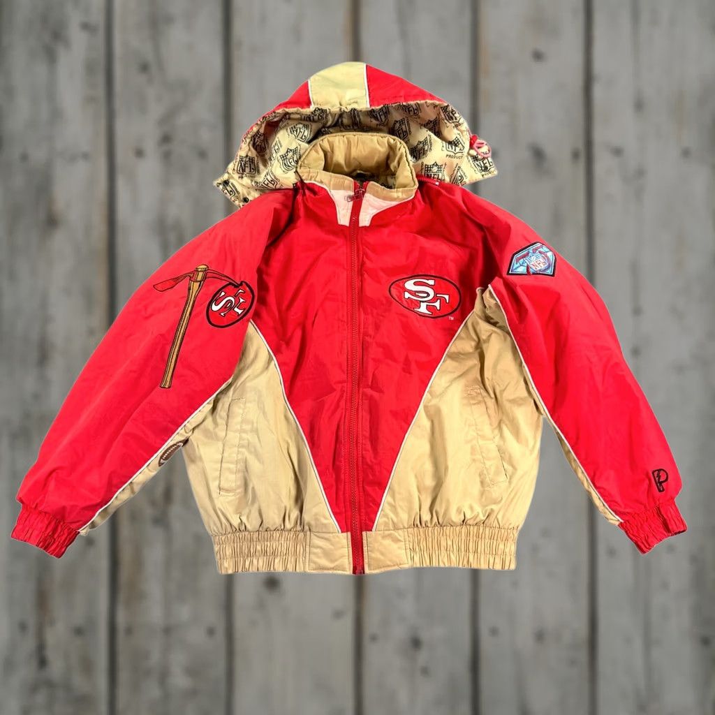Pro Player VINTAGE Pro Player San Francisco 49ers Jacket Mens XL Red Gold NFL Puffer Hooded Size US XL / EU 56 / 4 - 1 Thumbnail