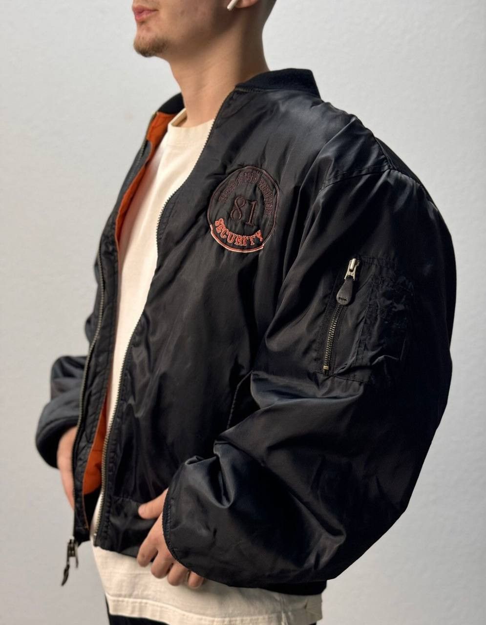 Vintage Okamoto Security MA1 Bomber Jacket Faded Size US L / EU 52-54 / 3 - 3 Thumbnail