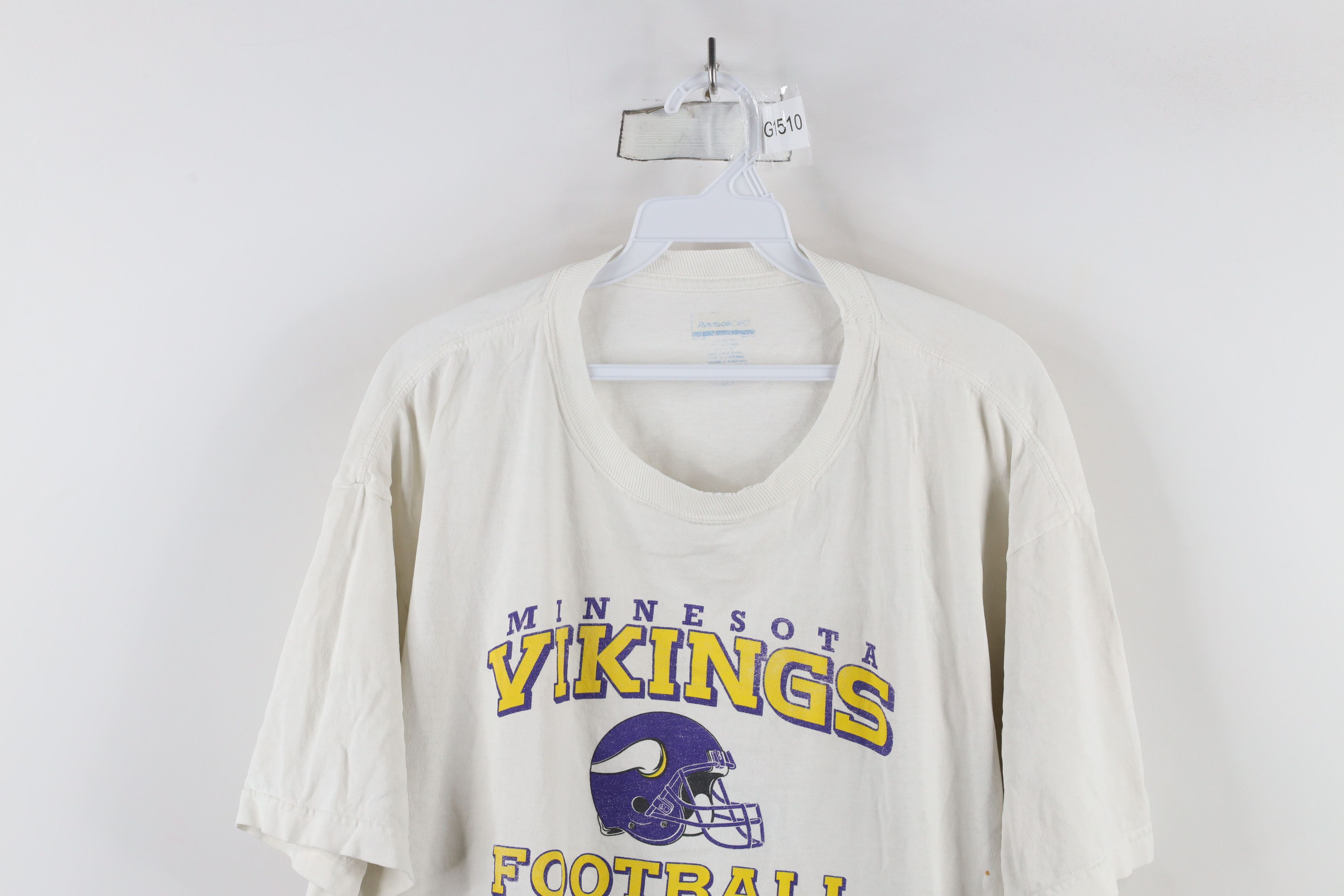 Reebok × Vintage Vintage Reebok Spell Out Minnesota Vikings Football T-Shirt Size US XL / EU 56 / 4 - 2 Thumbnail