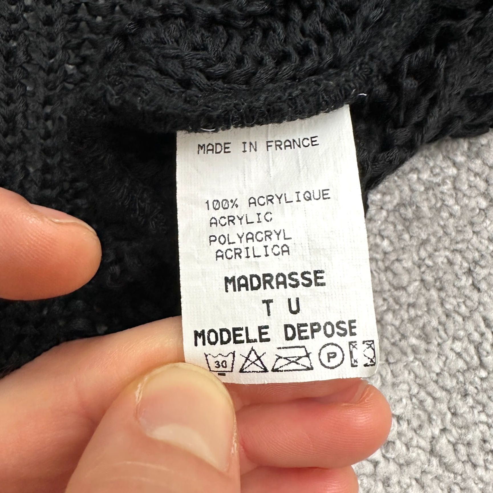 Vintage Madrasse Cardigan Sweater Women S Black Acrylic Casual Travel France Knit Open-Knit Button Sleeve Long Woolless? Size S / US 4 / IT 40 - 3 Thumbnail