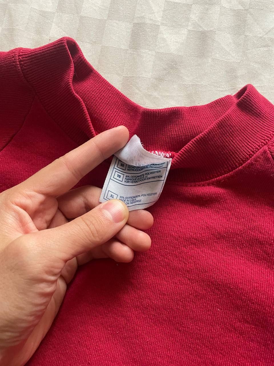 Fruit Of The Loom Vintage Fruit Of The Loom Sweatshirt Red 80s Blank Fleece Size US XL / EU 56 / 4 - 4 Thumbnail
