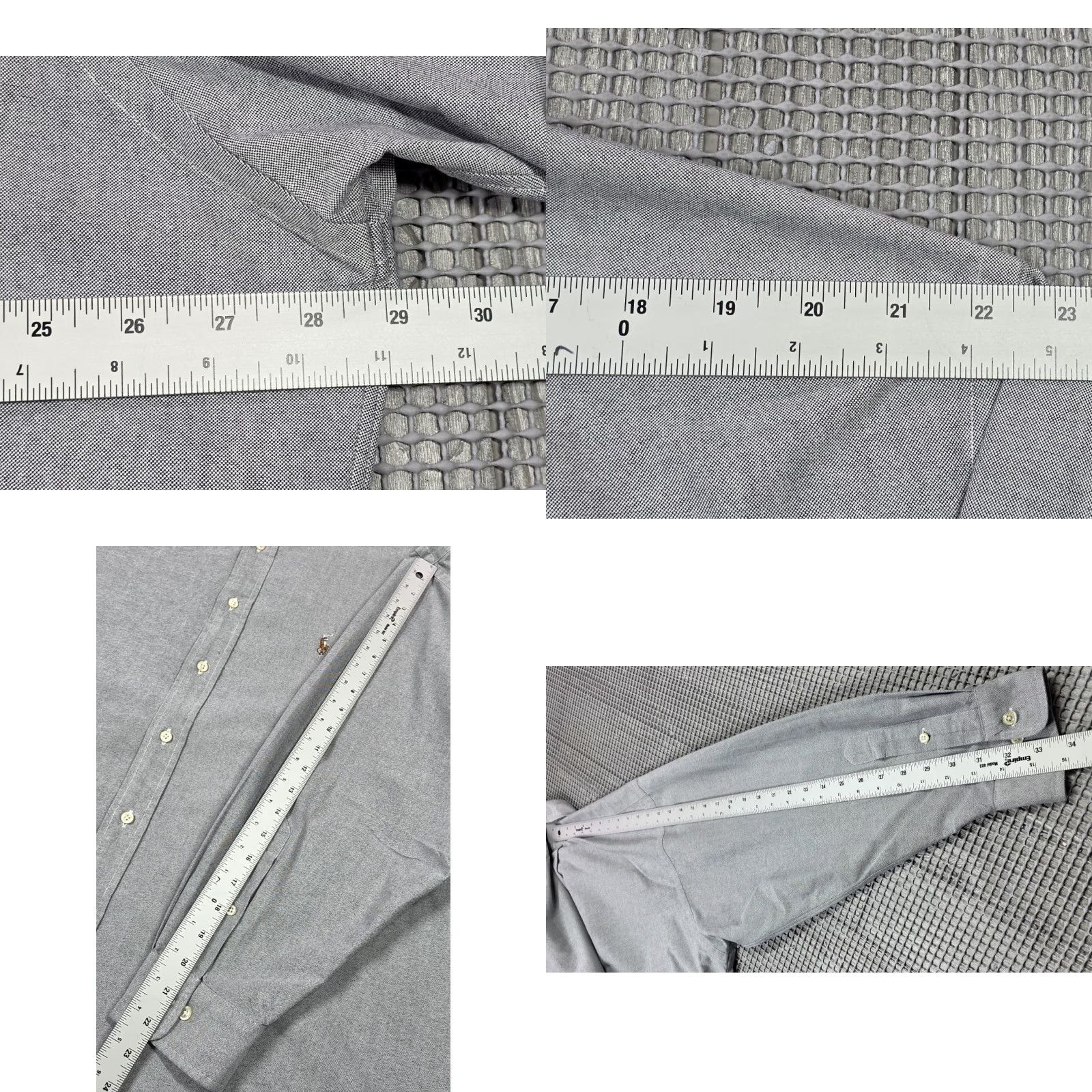 Polo Ralph Lauren VTG Polo Ralph Lauren Men Button-Up Gray 17.5-32/33 Oxford Long Sleeve OCBD, 100% Cotton, Solid, Classic, Preppy, Workwear, 90s, Designer - Mens Size US XXL / EU 58 / 5 - 9 Thumbnail