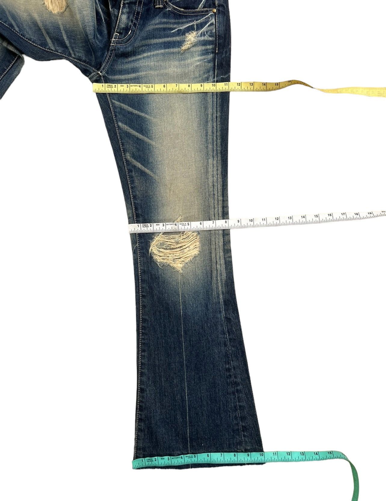 Vanquish Mud Claw Mark Vanquish Gold Japan Distress Denim Flare Jeans Size US 29 - 4 Thumbnail