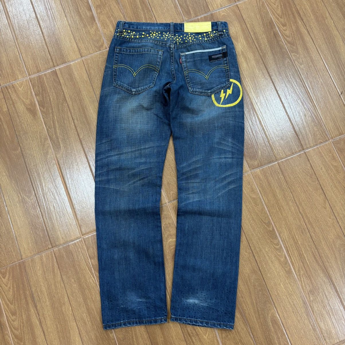 gona 　Fenom 505 Disco Fragment 36×32 Levi's Fenom DISCO Decoration 505 Satin Jeans | Hypebeast