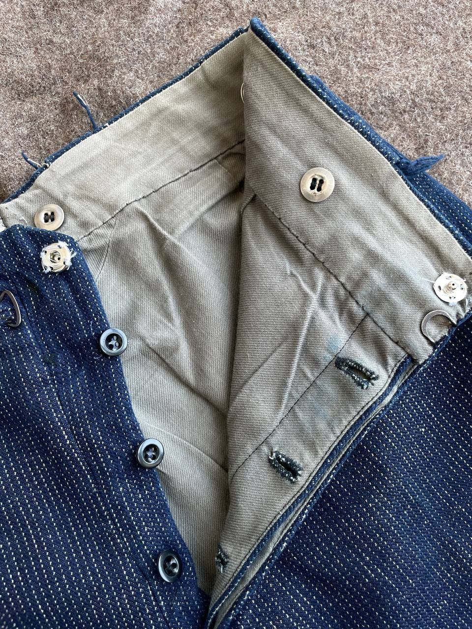 Vintage Antique Denim Striped Pants from 20-40’s Size US 30 / EU 46 - 7 Thumbnail