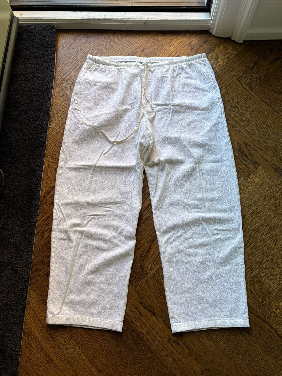 Tilley × Vintage 1990s Tilleys Cotton Pants Vintage Beach Drawstring Monkey Size 36" / US 14 / IT 50 - 2 Thumbnail