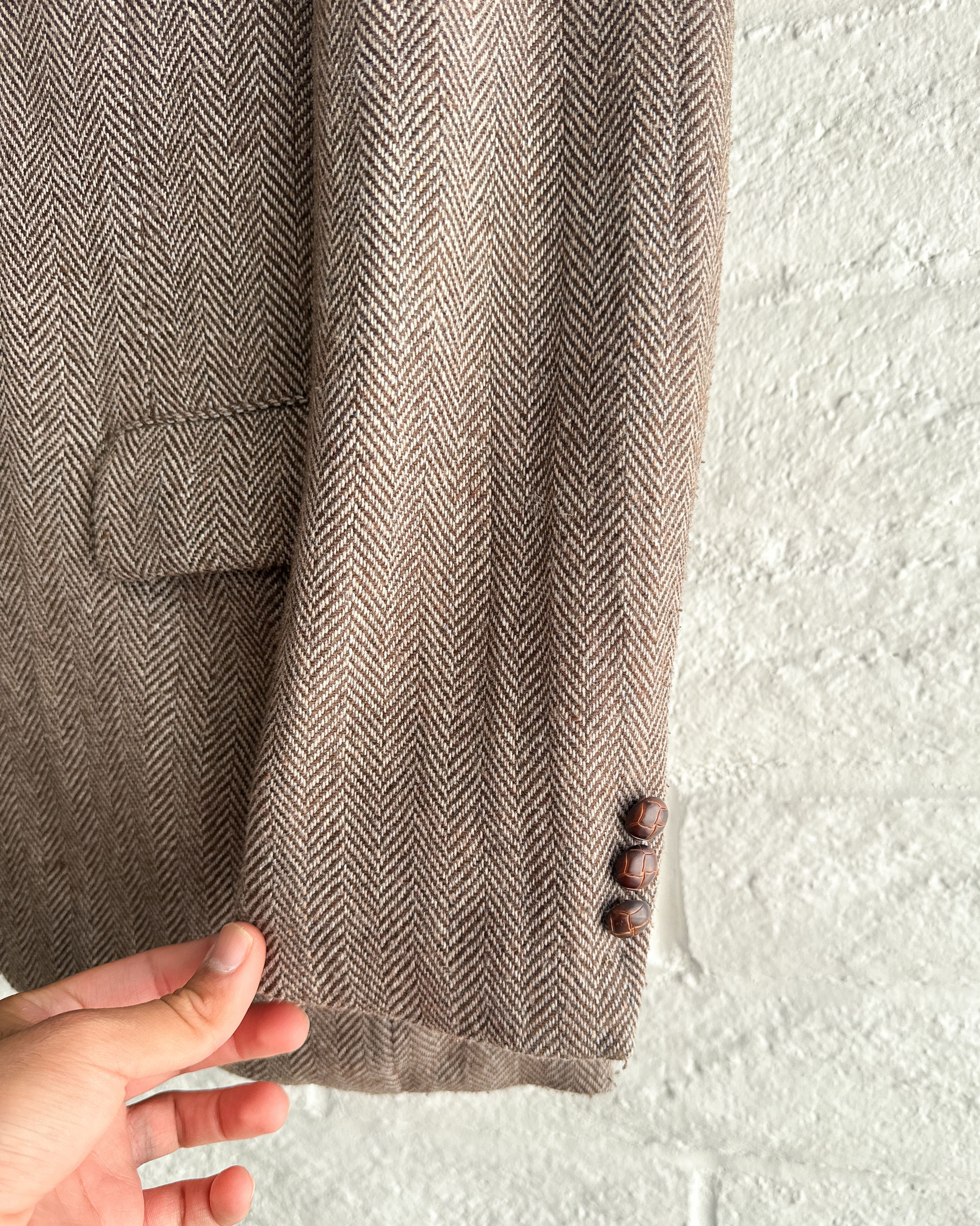 Vintage Vintage 90s Oakton Herringbone Tweed Blazer Suit Jacket 38R Size 38R - 5 Thumbnail