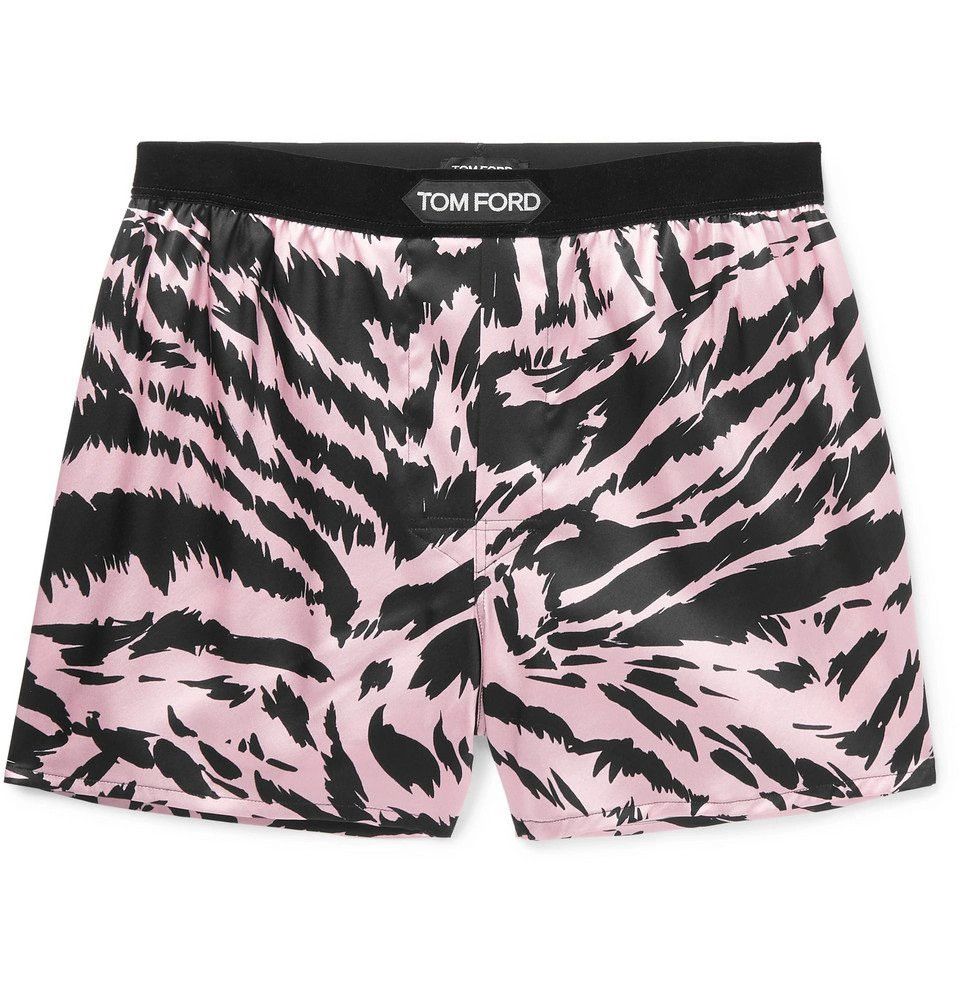 o1loc1c0724 IST4LE4 Zebra Silk Boxer Short in Pink Black