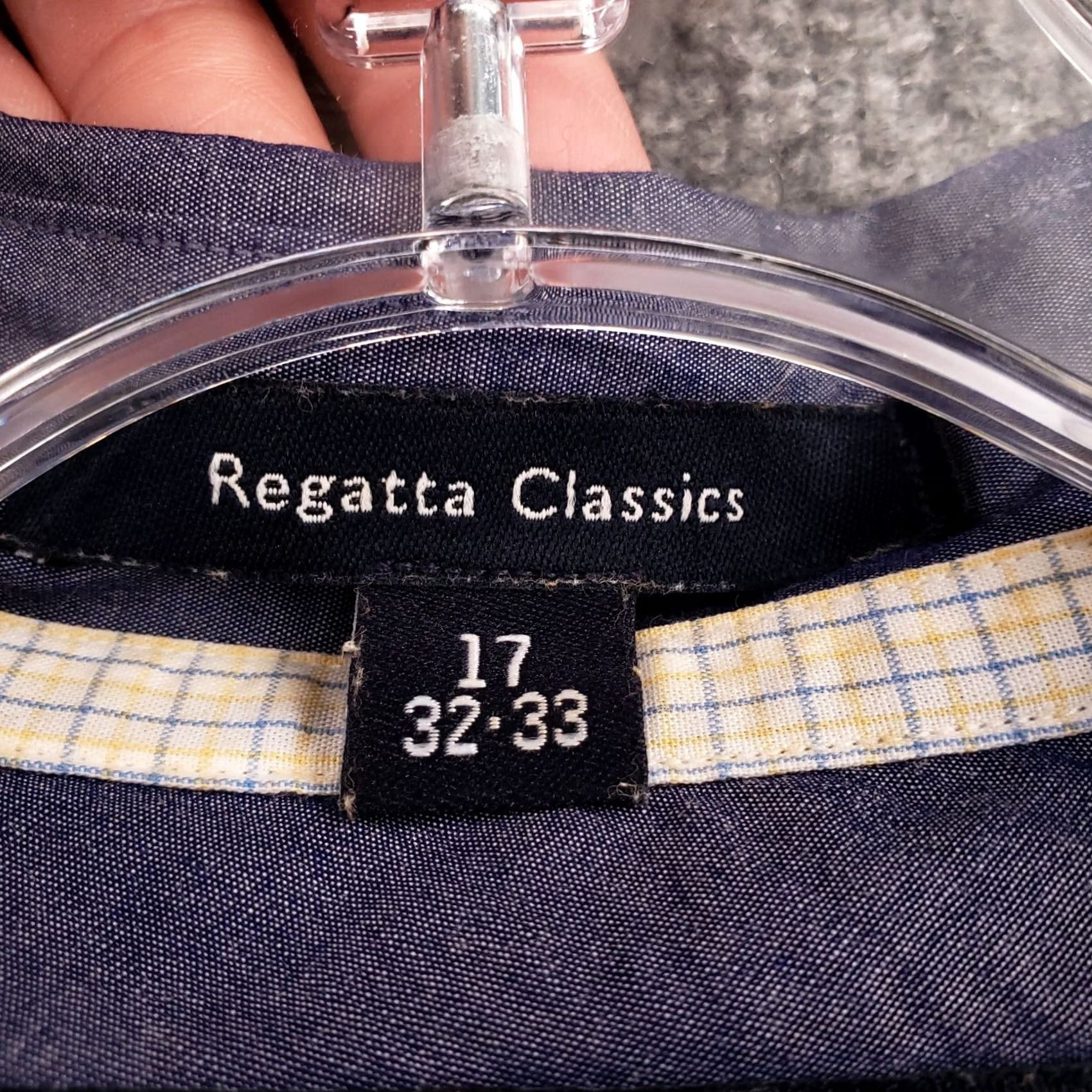 Tommy Hilfiger Tommy Hilfiger Dress Shirt Men 17 Button-Up Purple Regatta Classics Pocket Size 46R - 4 Thumbnail