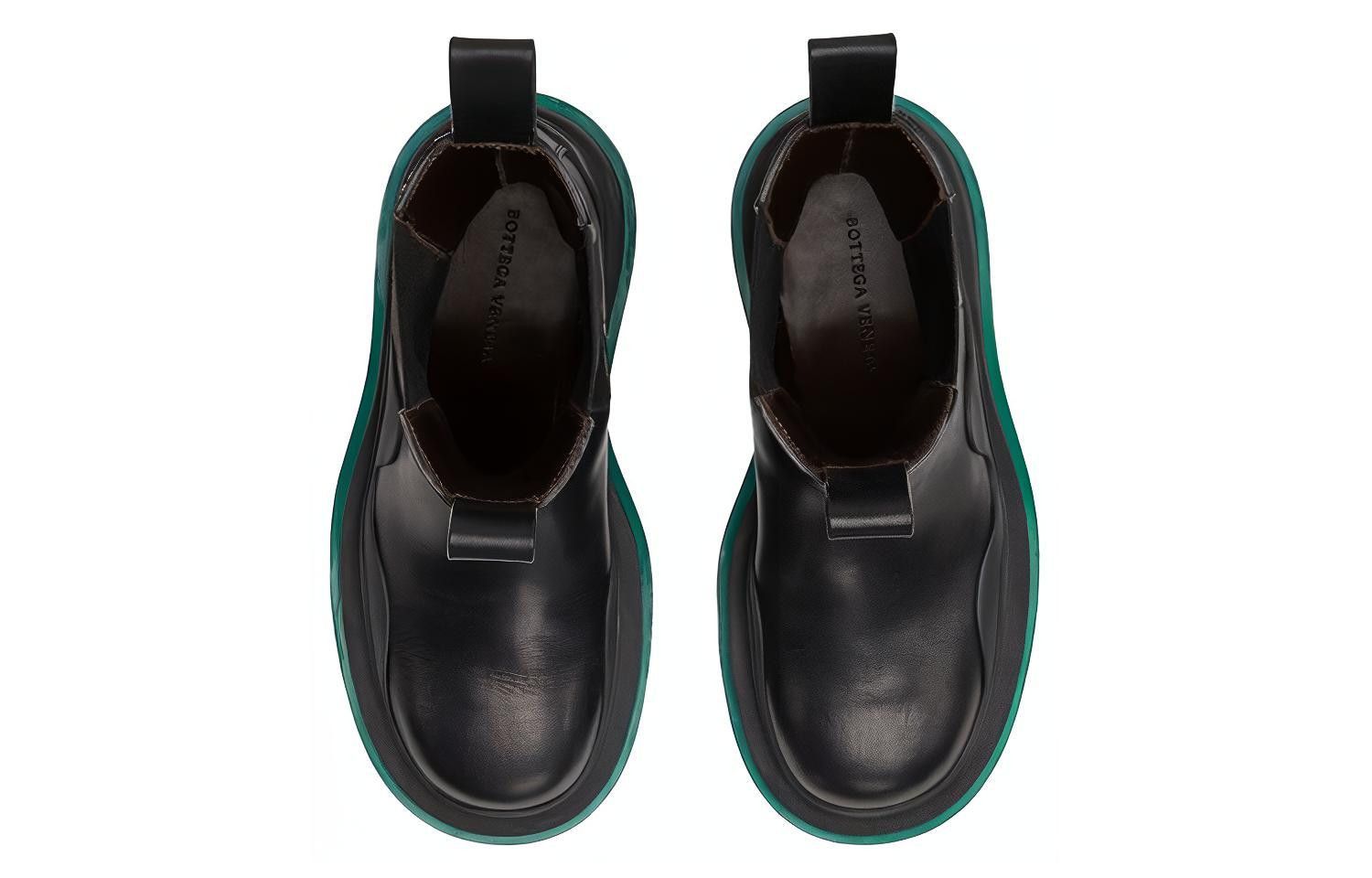 Bottega Veneta o1n1vont1224 Tire Chelsea Boots in Black/Green Size US 10 / IT 40 - 4 Thumbnail