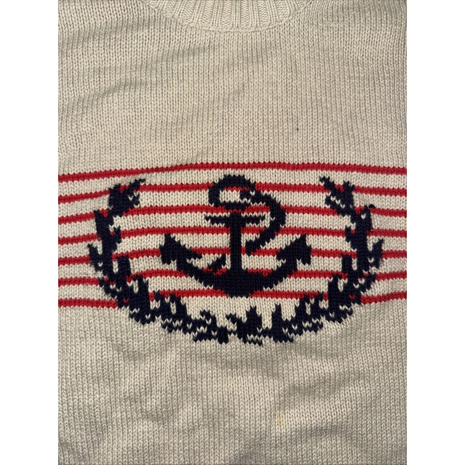 Vintage Vintage Made In USA Knitted Nautical Sweatshirt Tan XL 24x25 Size US XL / EU 56 / 4 - 2 Thumbnail