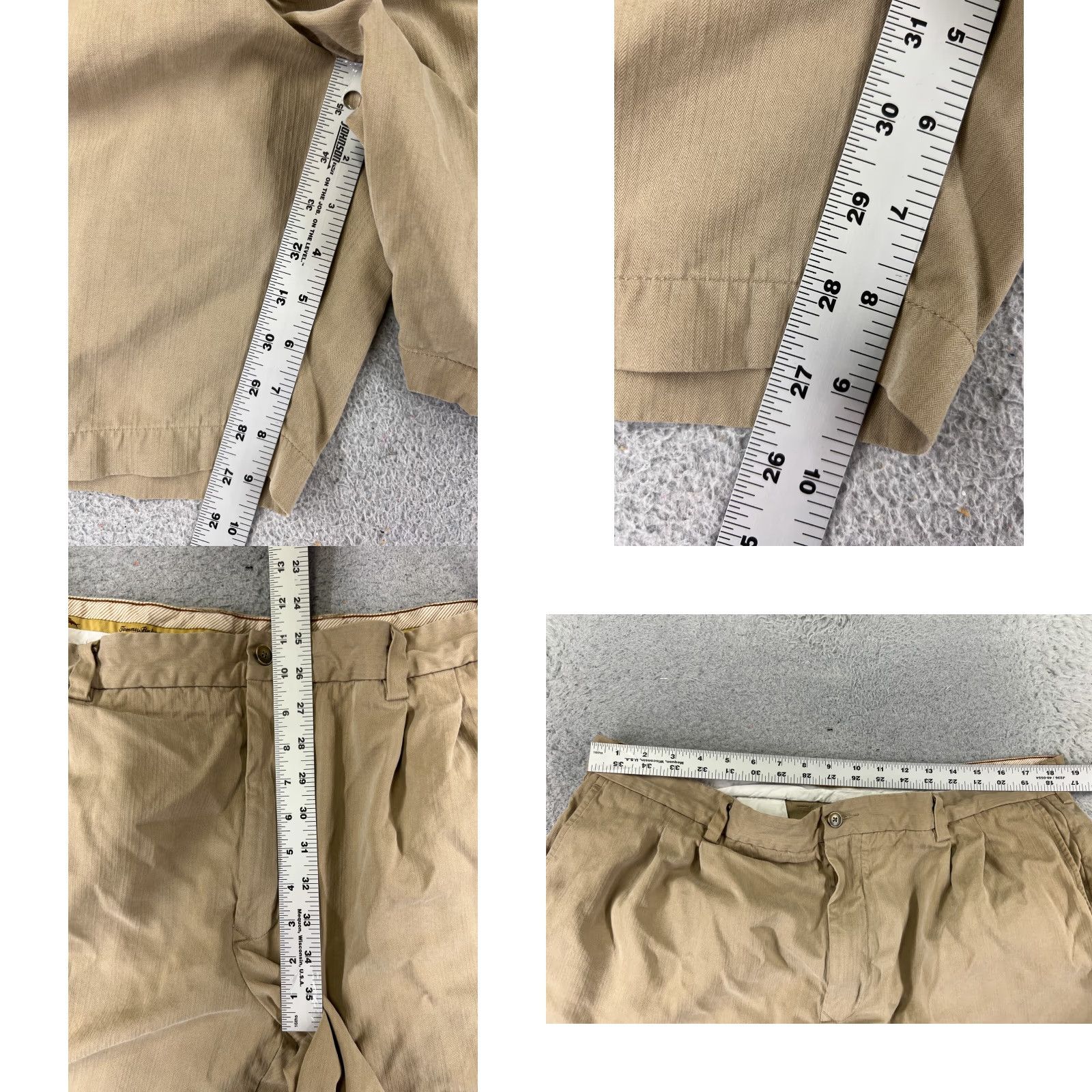 Tommy Bahama Tommy Bahama Shorts Men Bermuda Beige Silk 40x9 Pleated Herringbone Casual Beach "Mens" Size US 40 / EU 56 - 8 Thumbnail