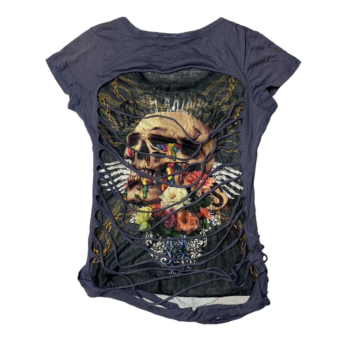 If Six Was Nine 2000's Bobby Mall Distressed Skull Shirt Size US XS / EU 42 / 0 - 2 Thumbnail