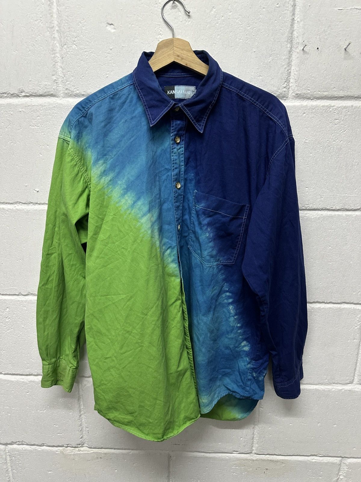 Designer × Kansai Yamamoto 1980- Kansai Man By Kansai Yamamoto Tie-Dye Shirt Size US XL / EU 56 / 4 - 4 Thumbnail