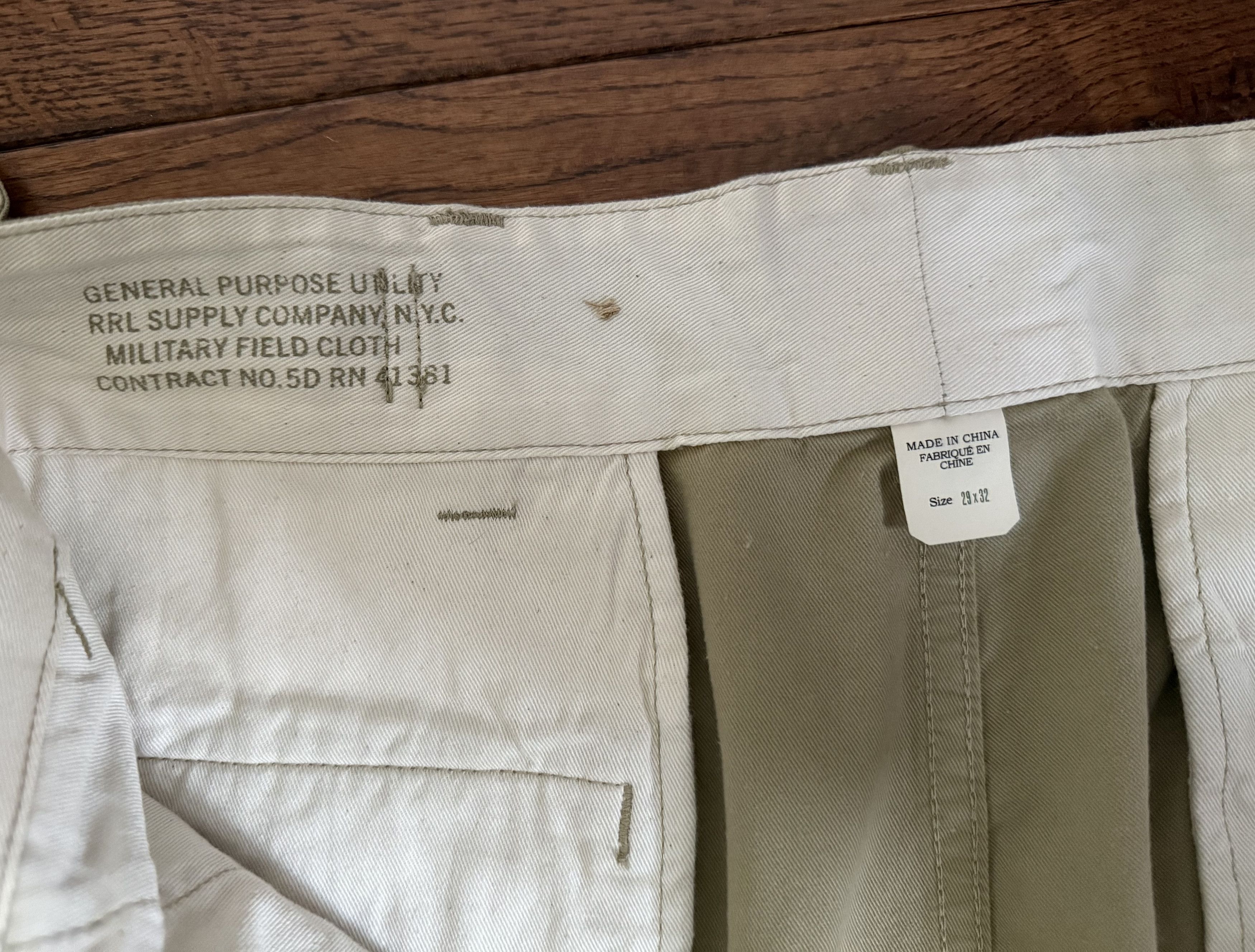 RRL Ralph Lauren Khaki Pleated Chino Trousers Size US 29 - 6 Thumbnail