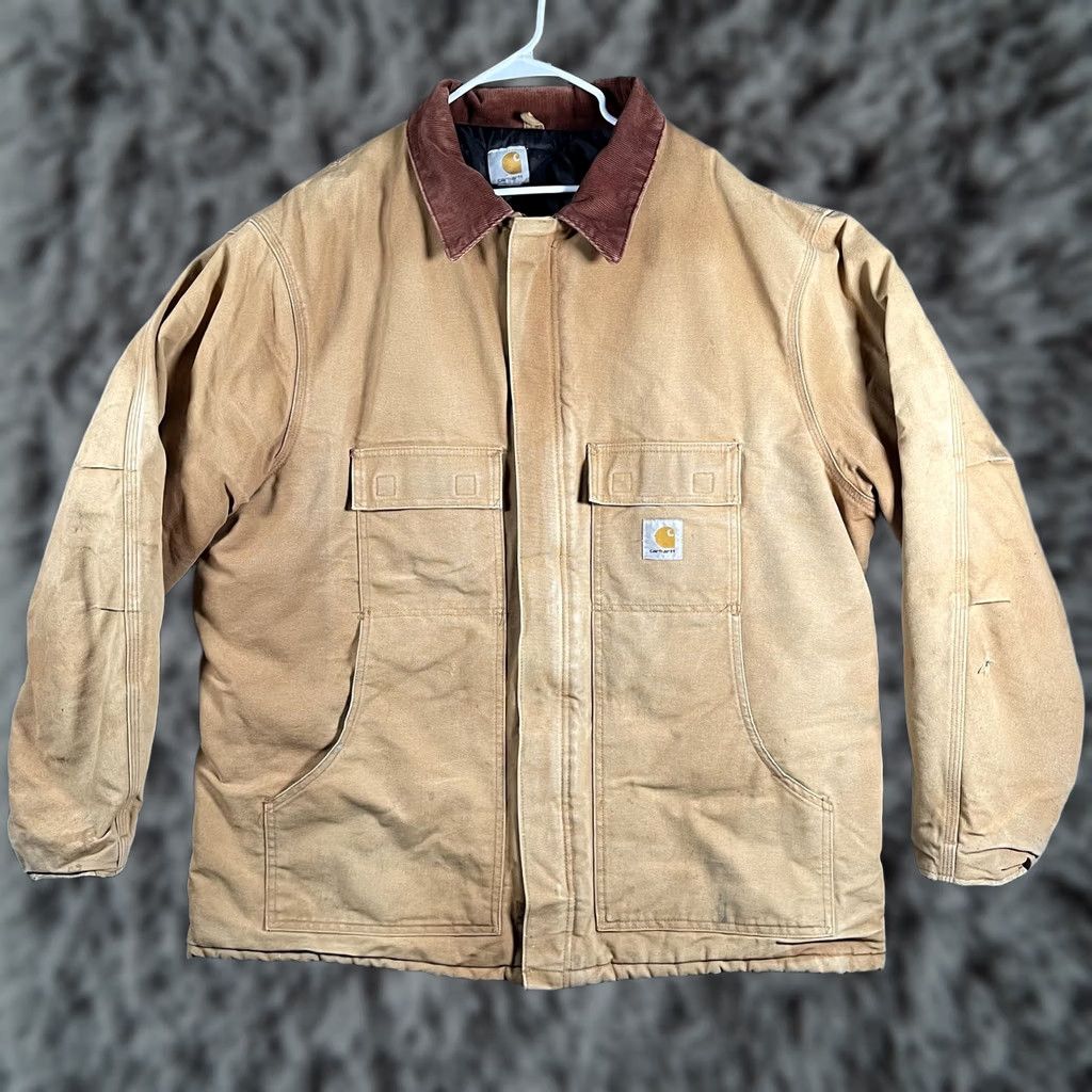 Carhartt VINTAGE Carhartt Coat Mens 2XLT Brown Quilted Lined Corduroy Collar USA Workwear Jacket Size US XXL / EU 58 / 5 - 1 Thumbnail