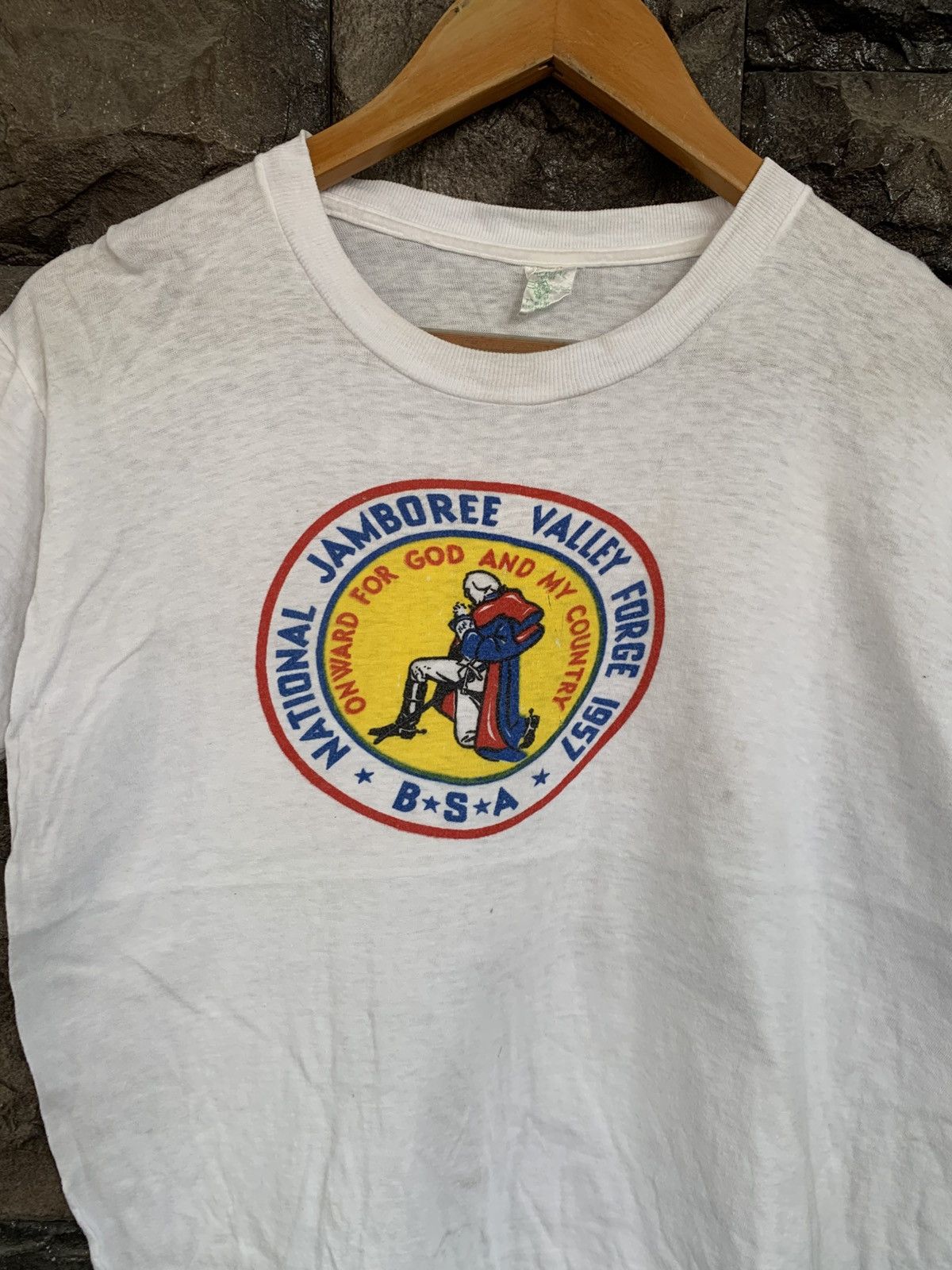 Vintage Vintage 50s BSA National Jamboree Valley Forge 1957 T shirt Size US M / EU 48-50 / 2 - 2 Thumbnail