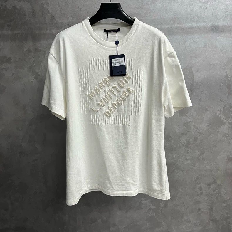Louis Vuitton louis vuitton Cream-white monogrammed pearl embroidered cr Size US XL / EU 56 / 4 - 1 Thumbnail