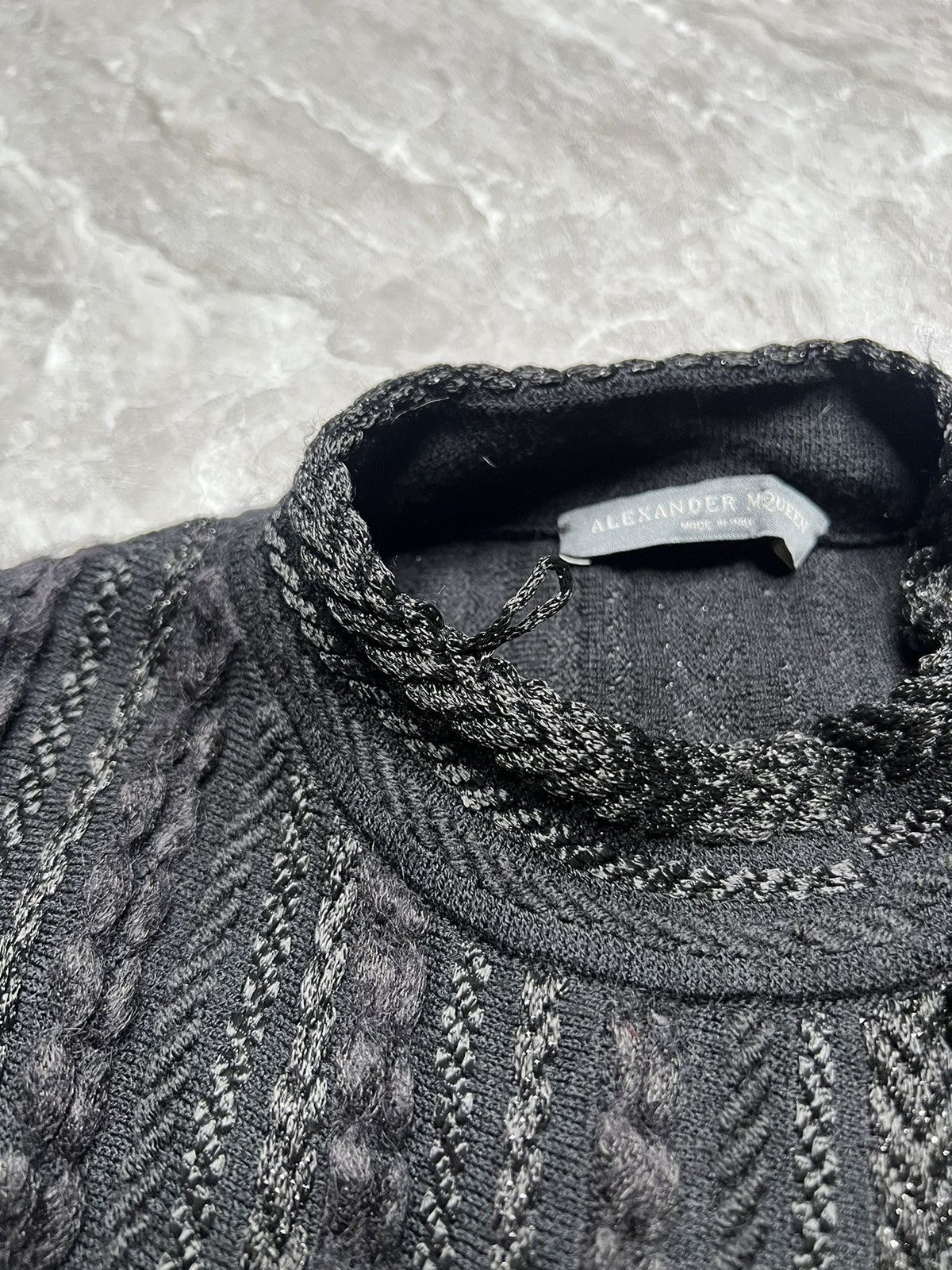 Alexander McQueen Alexander Mcqueen Black Textured Knit Cape Size S / US 4 / IT 40 - 10 Thumbnail