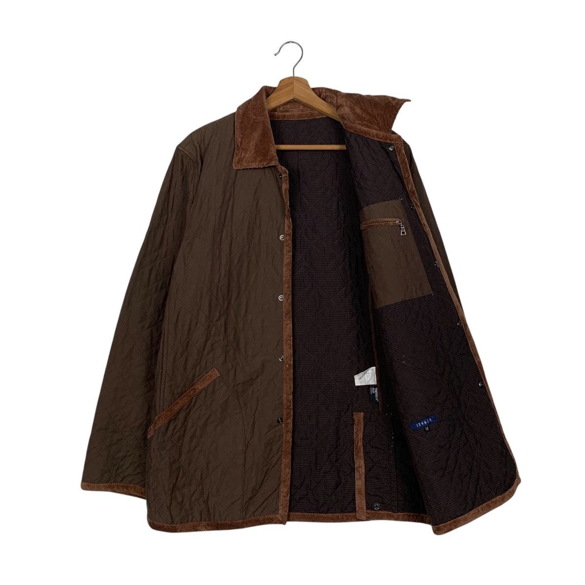 Japanese Brand JUNMEN Collared Quilt Snap Button Brown Jacket #2106-C92 Size US M / EU 48-50 / 2 - 9 Thumbnail