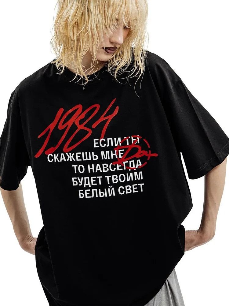 Other Aesthetic Oversized Letter Gothic T-Shirt Size US XL / EU 56 / 4 - 5 Thumbnail