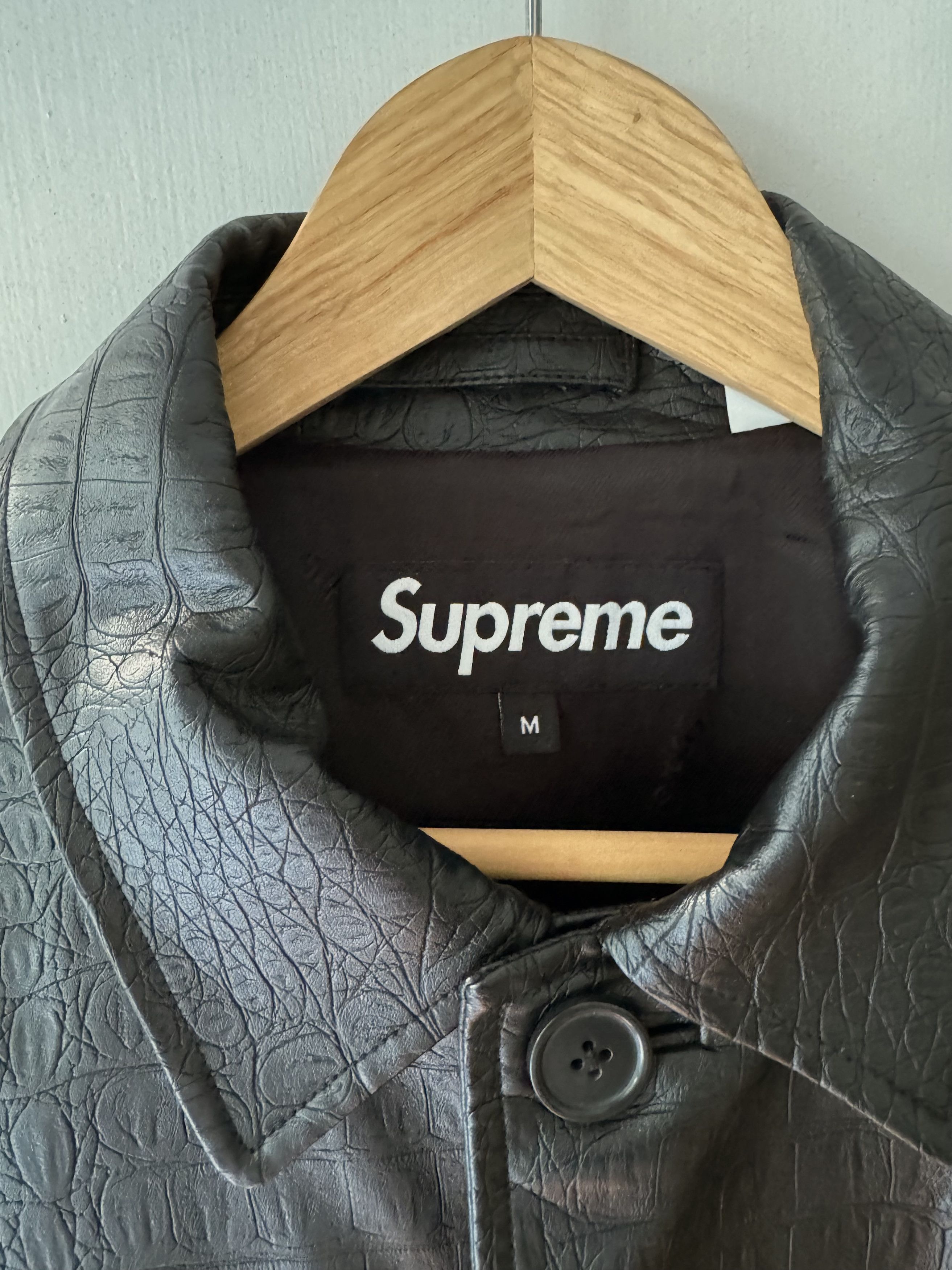 Supreme Faux Leather Croc Car Coat | Grailed