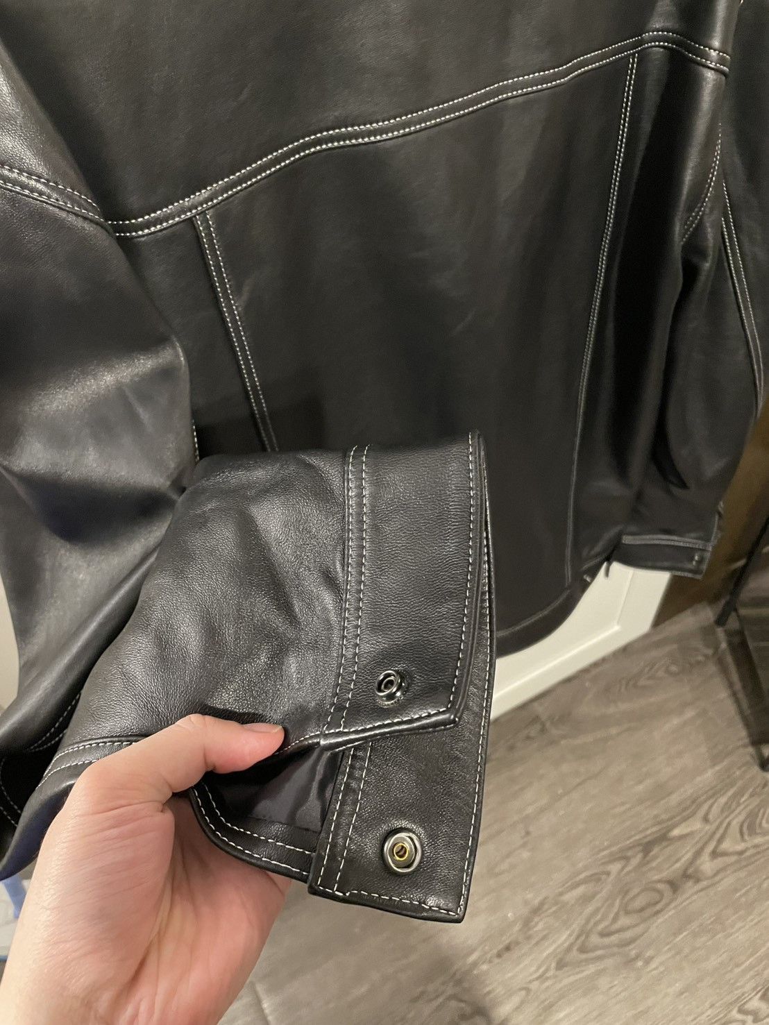 Axel Arigato Black Kai Leather Jacket Size US L / EU 52-54 / 3 - 6 Thumbnail