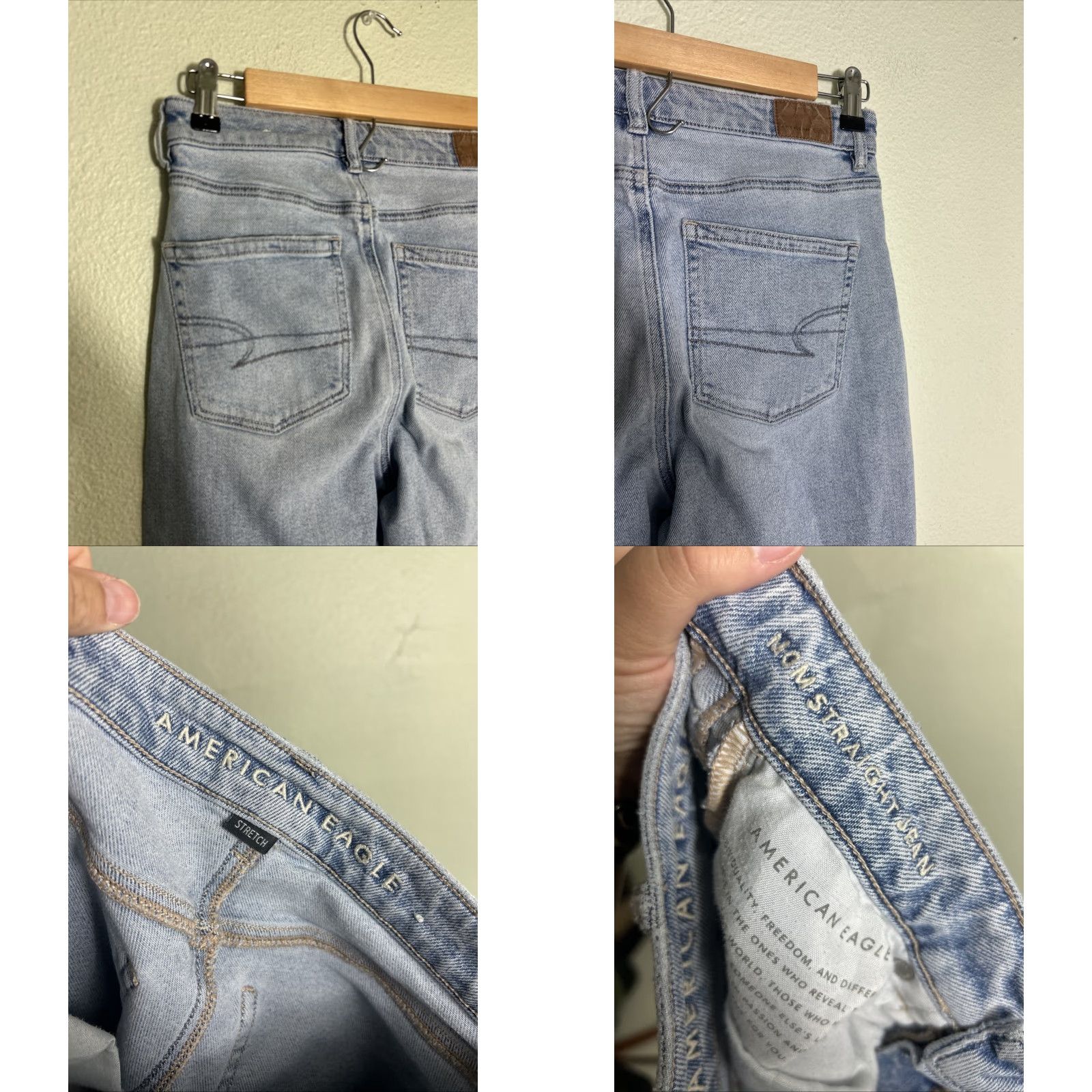 American Eagle Outfitters VINTAGE American Eagle mom straight jean Size 2 Light Wash 26x28 Size 42" / US 20 - 9 Thumbnail