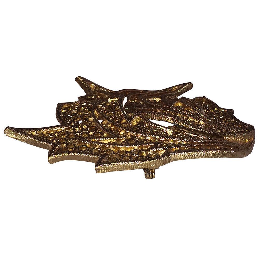 Dior Christian Dior Statement Gold Plated Filigree Leaf Brooch Size ONE SIZE - 3 Thumbnail