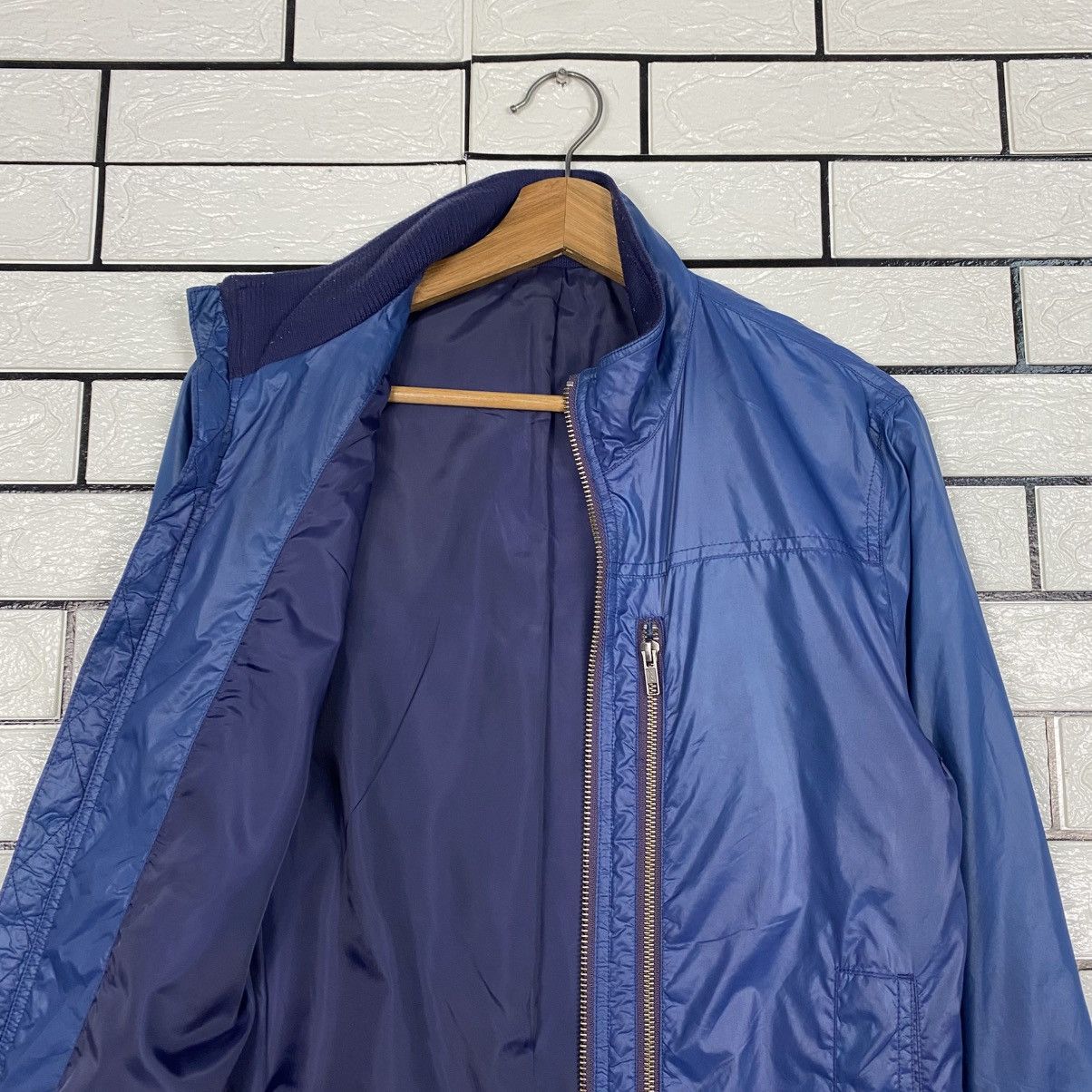 Issey Miyake 📌Vintage Biker Jacket Ships Jet Blue Japan Size US M / EU 48-50 / 2 - 13 Thumbnail