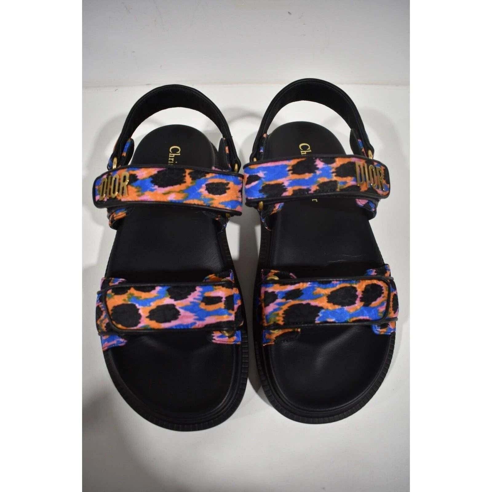 Dior Christian Dior Act Dway Mizza Black Silk Gold Logo Strap Size US 7 / IT 37 - 7 Thumbnail