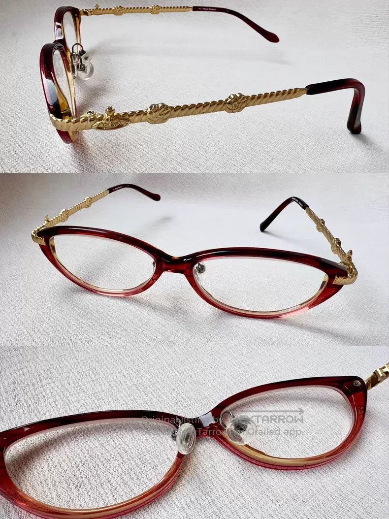 Vivienne Westwood Vivienne Westwood Vintage red-brown knotted rose metal fra Size ONE SIZE - 2 Thumbnail