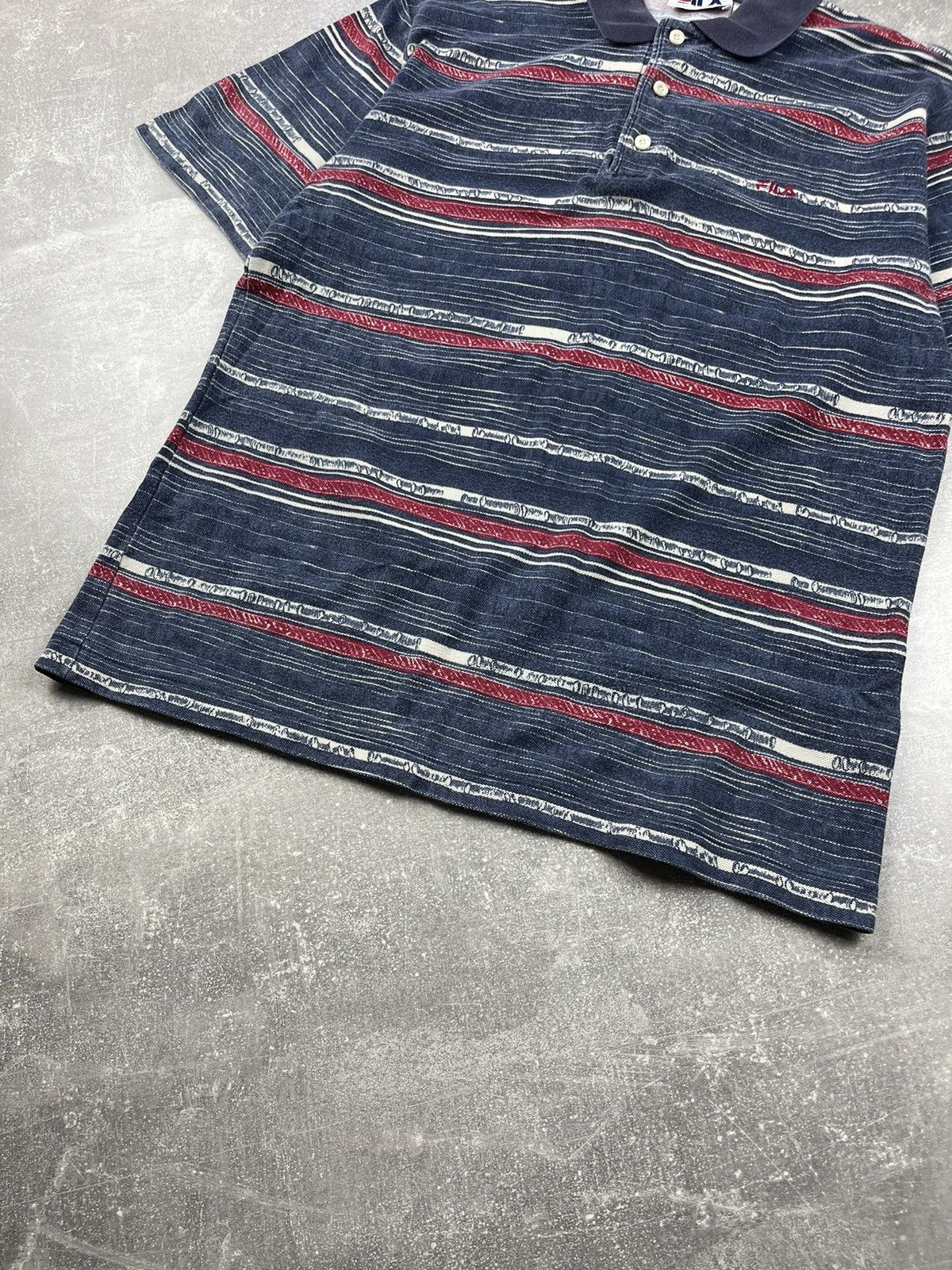 Fila × Vintage Fila Vintage 90s Tenis Striped 3 Button Polo T-Shirt Size US M / EU 48-50 / 2 - 9 Thumbnail