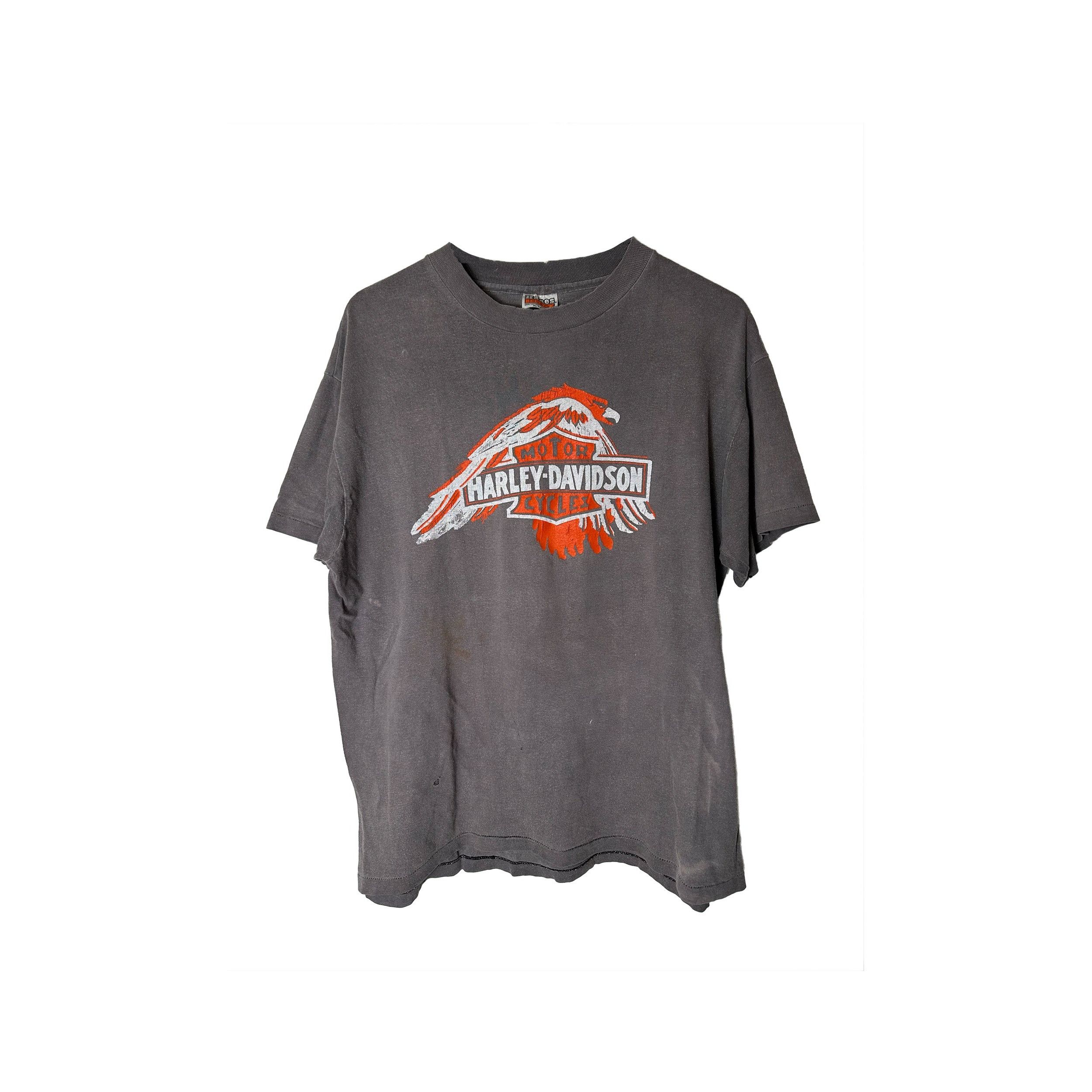 Vintage VINTAGE FADED THRASHED SINGLE STITCHED 1980S HARLEY TEE XL Size US XL / EU 56 / 4 - 1 Thumbnail