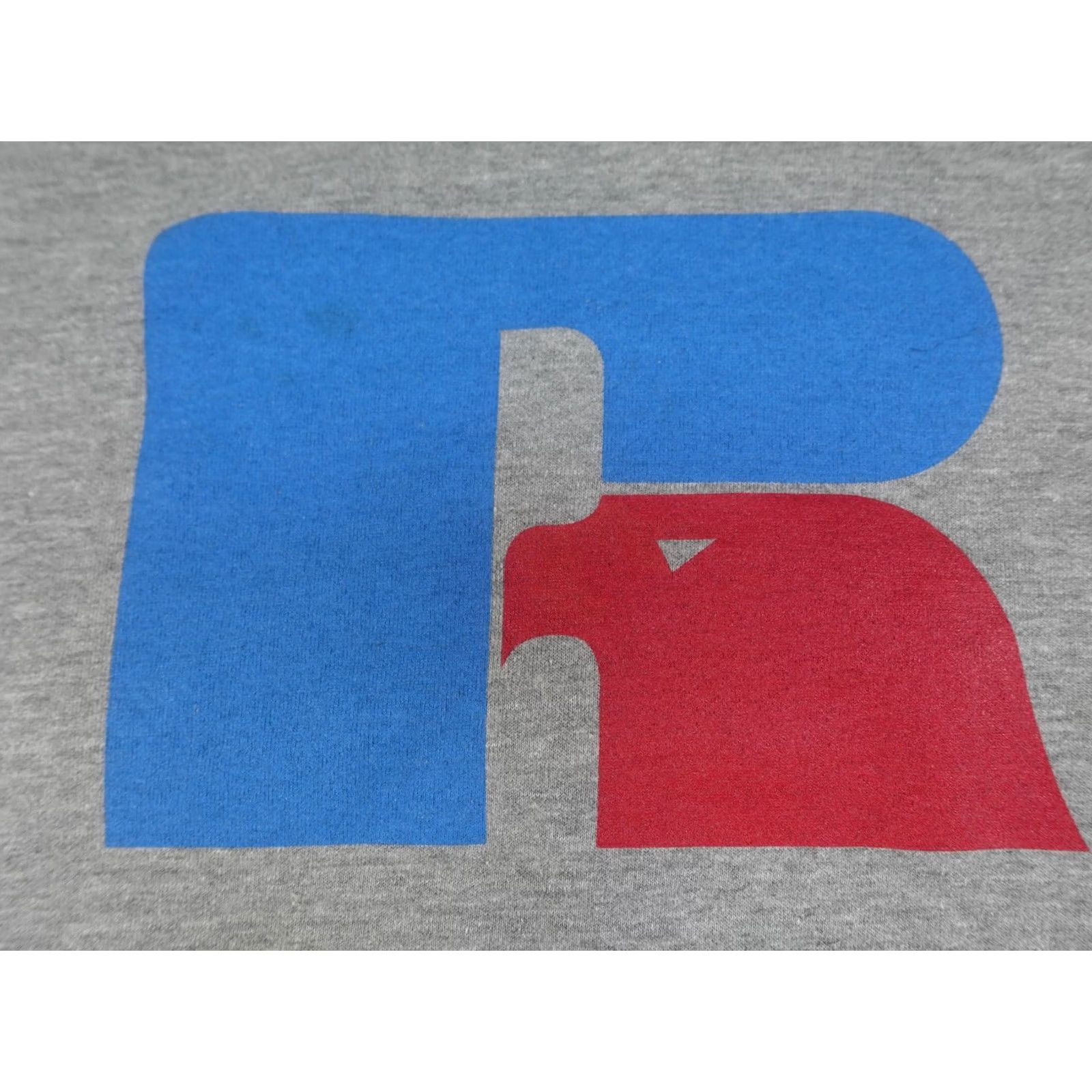 Russell Athletic VINTAGE Russell Athletic Hoodie Mens Large Gray Graphic Print Logo Pullover Fleece Kangaroo Pocket Size US L / EU 52-54 / 3 - 2 Thumbnail