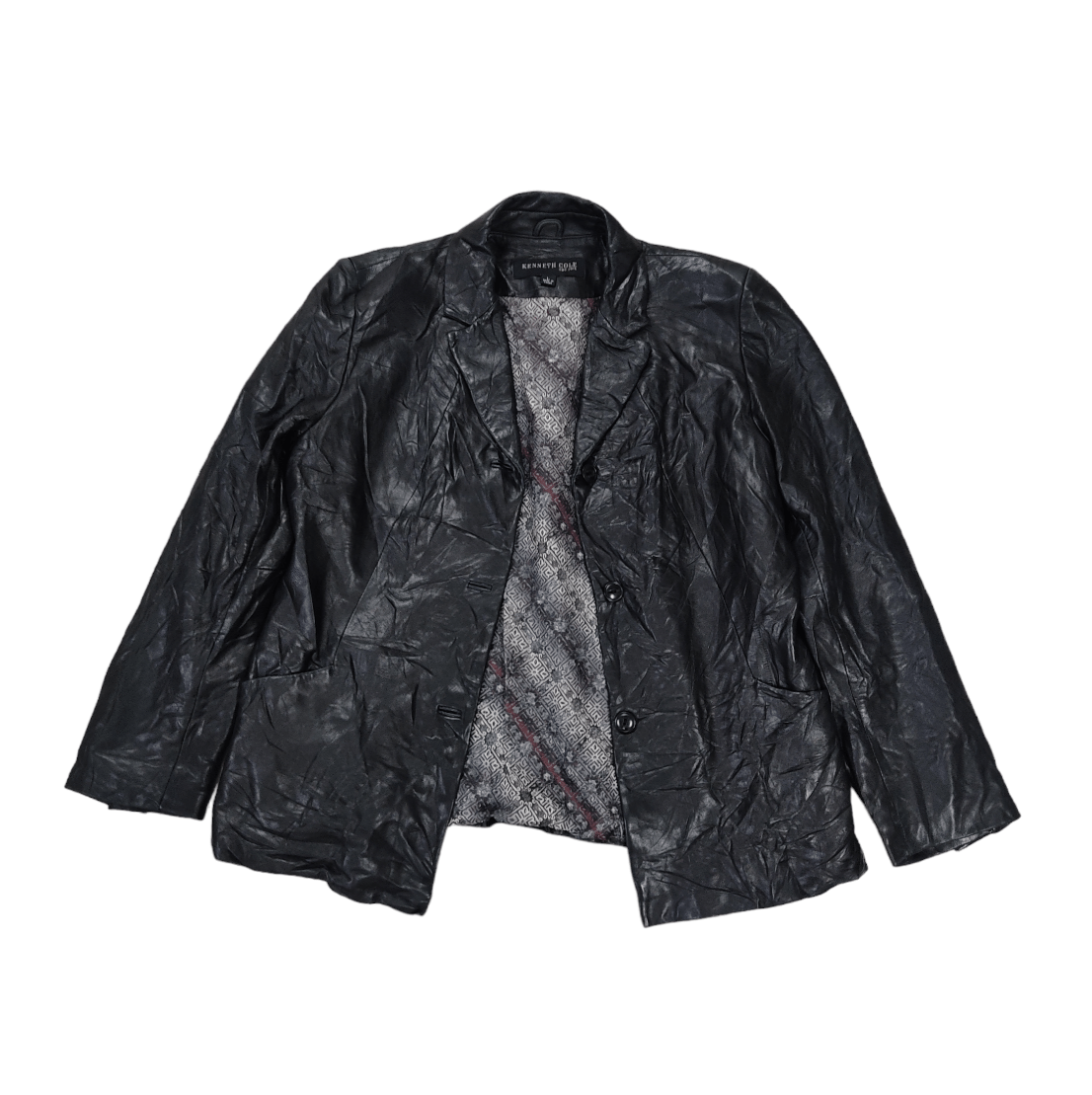 Designer × Kenneth Cole KENNETH COLE 3 Buttons Distressed Leather Jacket Size US L / EU 52-54 / 3 - 1 Thumbnail