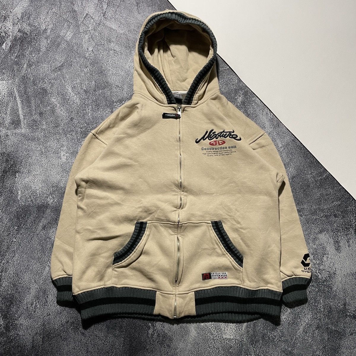 Japanese Brand AB Tech Zipper Hoodies Rubber Print Size US L / EU 52-54 / 3 - 1 Thumbnail