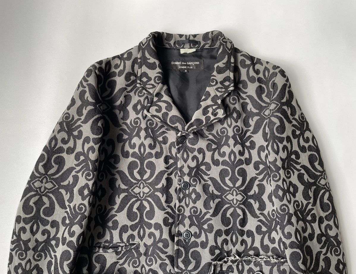 Comme des Garcons A/W 13 Gray Floral Jacquard Overcoat Size US M / EU 48-50 / 2 - 2 Thumbnail