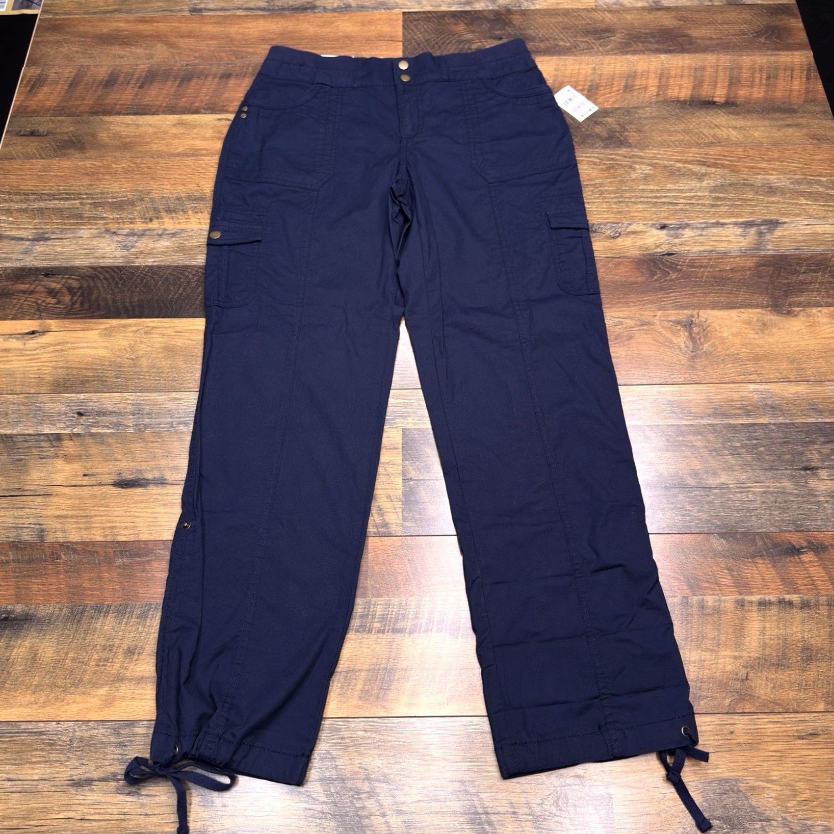 Vintage Style & Co Convertible Leg Pants Womens 6 Navy Mid Rise Comfort Waist New Size 28" / US 6 / IT 42 - 2 Thumbnail