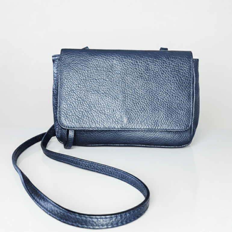 Other Borse in Pelle 9x6x3" Crossbody Bag Navy Blue Pebbled Leathe Size ONE SIZE - 4 Thumbnail