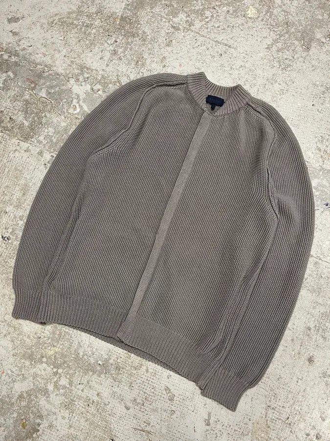 Lanvin × Vintage Lanvin Grey Wool Zip-up Minimalist Sweater Size US L / EU 52-54 / 3 - 4 Thumbnail