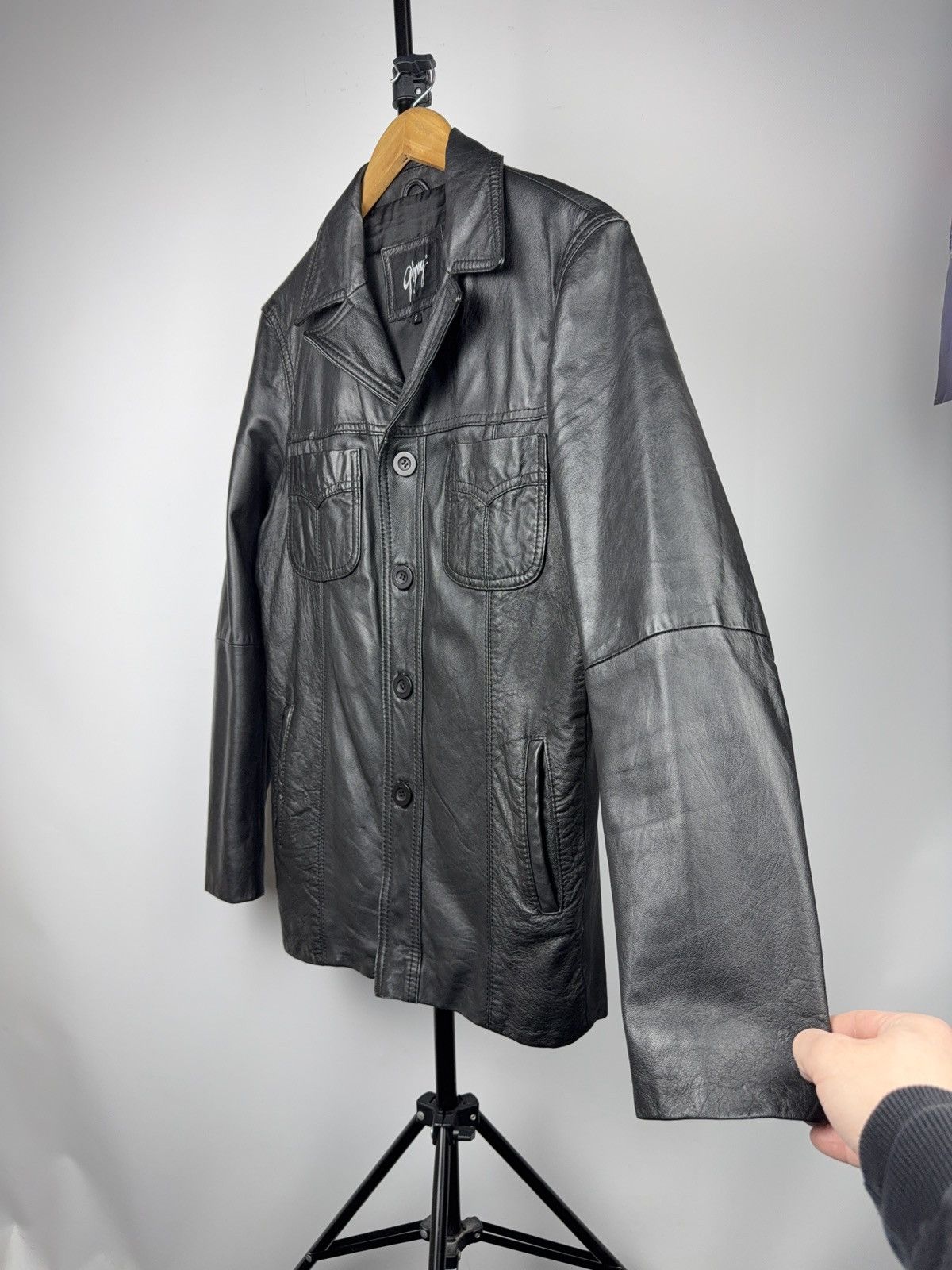 Japanese Brand Avant Garde Biker Gipsy Leather Jacket Button Up Minimalist Size US S / EU 44-46 / 1 - 8 Thumbnail