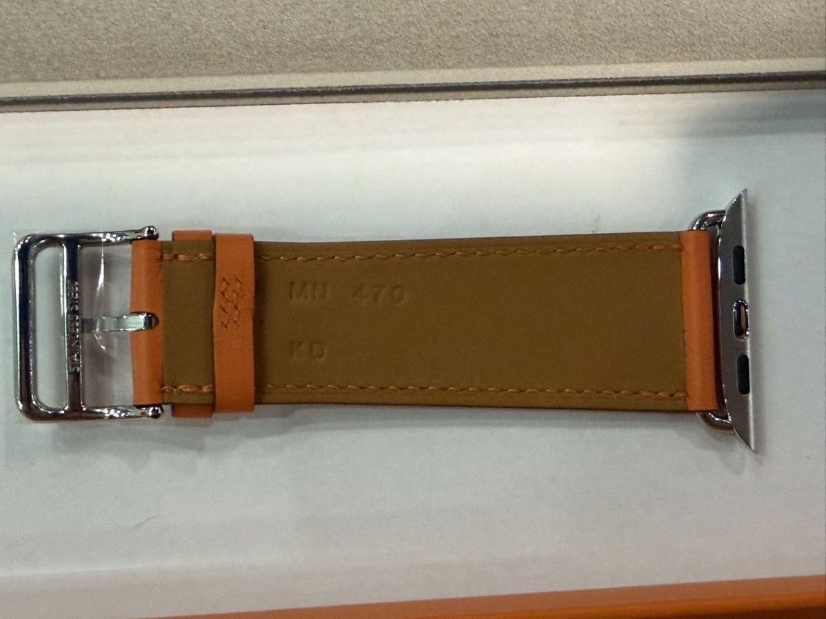 Hermes Hermes Apple Watch leather Band Orange 45mm 100% Authentic Size ONE SIZE - 4 Thumbnail